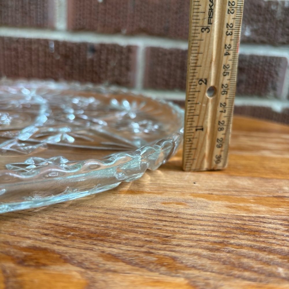 Vintage Anchor Hocking Prescut Clear Round Glass 11" Serving Tray Platter - Picture 4 of 6